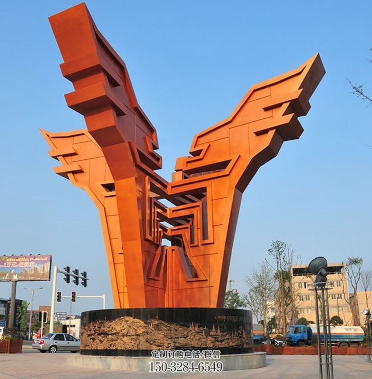 成都城市精神堡垒雕塑,抽象建筑元素,广场景观雕塑小品 成都城市精神堡垒雕塑,抽象建筑元素,广场景观雕塑小品
