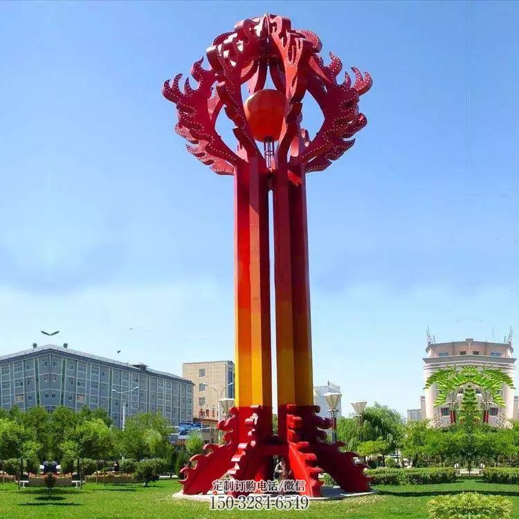 广安街道精神堡垒雕塑 现代景观标牌雕塑 彩绘标识雕塑 广安街道精神堡垒雕塑 现代景观标牌雕塑 彩绘标识雕塑