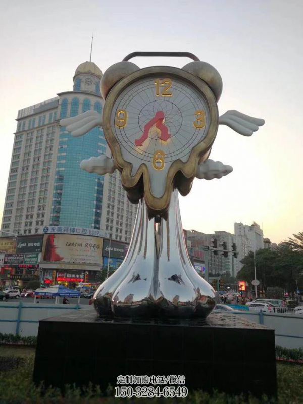 南充钟表雕塑 步行街标识雕塑 现代不锈钢雕塑 南充钟表雕塑 步行街标识雕塑 现代不锈钢雕塑